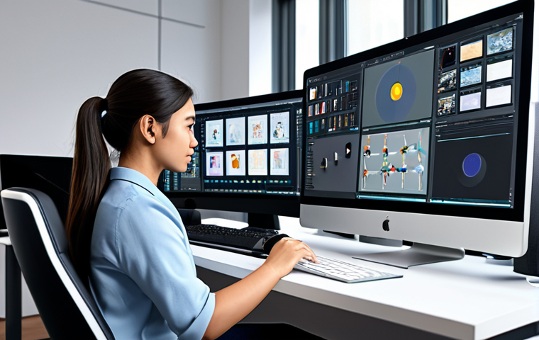 A professional character designer, fully clothed in a modest business casual outfit, sits at a modern ergonomic desk. They are intently viewing a large, high-resolution monitor displaying various AI-generated character concept art iterations, showcasing diverse styles and poses for a new virtual idol. The studio environment is clean, minimalist, and well-lit with natural light. Digital art tablets and reference materials are neatly arranged nearby. The overall scene emphasizes innovation and a tech-forward design process, with perfect anatomy, correct proportions, natural pose, well-formed hands, proper finger count, natural body proportions, professional photography, cinematic lighting, high detail, and ultra-realistic rendering. This image is safe for work, appropriate content, fully clothed, professional, and modest.