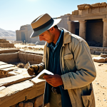 캐릭터디자인 직무에서 창의적 발상법 활용하기 - "A professional archaeologist, fully clothed in practical field attire, examining ancient ruins in a...
