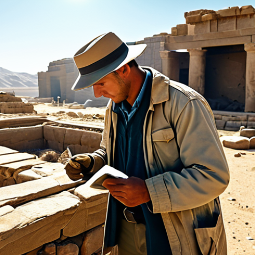 캐릭터디자인 직무에서 창의적 발상법 활용하기 - "A professional archaeologist, fully clothed in practical field attire, examining ancient ruins in a...