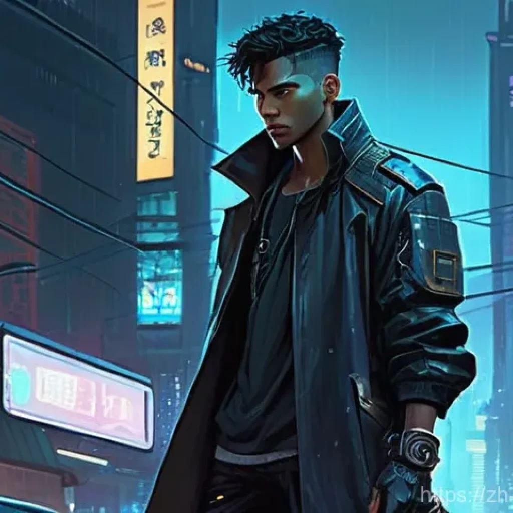 캐릭터디자인 졸업작품 준비하기 - **Prompt 1: The Cyber-Alchemist's Companion**
A full-body illustration of a young, melancholic m...