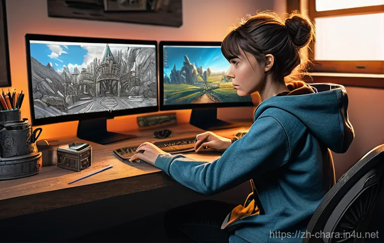 캐릭터디자인 자격증 취득 후 직무 변화 경험 - Prompt 1: Evolution of a Character Designer's Workspace - Traditional to Digital** 캐릭터디자인 자격증 취득 후 직무 변화 경험 - Prompt 1: Evolution of a Character Designer's Workspace - Traditional to Digital**