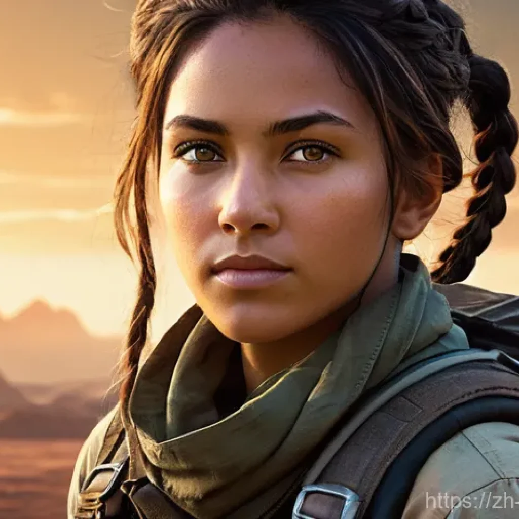 캐릭터디자인과 게임 그래픽의 차이 - **Prompt: The Resilient Explorer**
    A determined female explorer, mid-shot, around 25 years old, ...