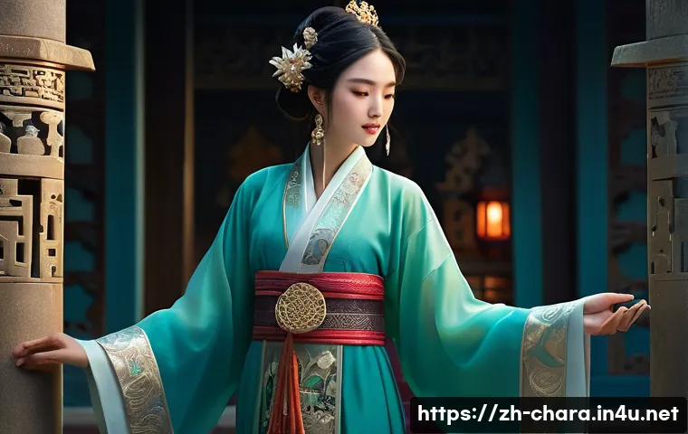 캐릭터디자인 포트폴리오 촬영 팁 - **Vibrant Oriental Mystic Character Design:** A captivating female character in a highly stylized, i...