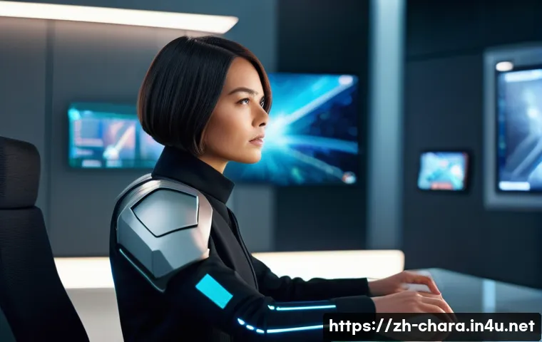 캐릭터디자이너로서의 커뮤니케이션 전략 - A confident female character designer in her late 20s, with a sharp, professional bob haircut, stand...