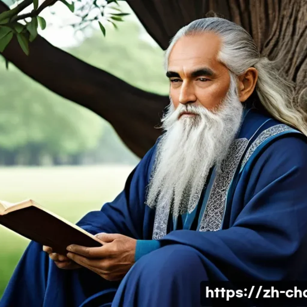 캐릭터디자인에서 레퍼런스 활용법 - **A Sage of Ancient Lore.** A venerable male scholar-mage, with a long, flowing silver beard and wis...