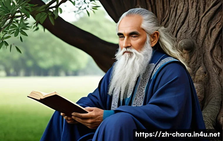 캐릭터디자인에서 레퍼런스 활용법 - **A Sage of Ancient Lore.** A venerable male scholar-mage, with a long, flowing silver beard and wis...