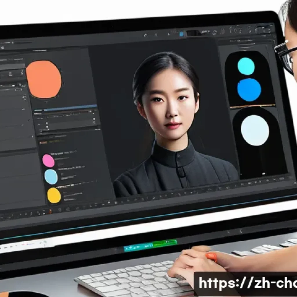 캐릭터디자인 직무에서 시간 효율성 높이기 - A professional character designer’s workspace featuring a modern dual-monitor setup: one screen disp...