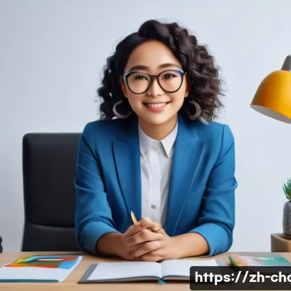 캐릭터디자이너로서 글로벌 커리어 구축 - A confident, multicultural female character designer sitting at a modern desk with dual monitors dis...