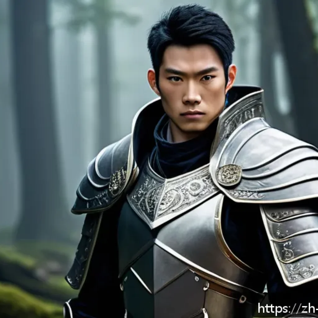 캐릭터디자인 직무 멘토링 경험담 - A fantasy game protagonist character design, featuring a young adult male with a confident yet thoug...