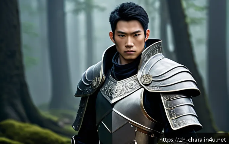 캐릭터디자인 직무 멘토링 경험담 - A fantasy game protagonist character design, featuring a young adult male with a confident yet thoug...