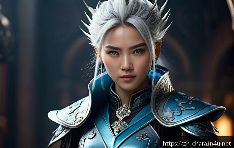 캐릭터디자인 실무에서 요구되는 스킬 - A dynamic fantasy character design featuring a confident young woman with exaggerated, voluminous si...