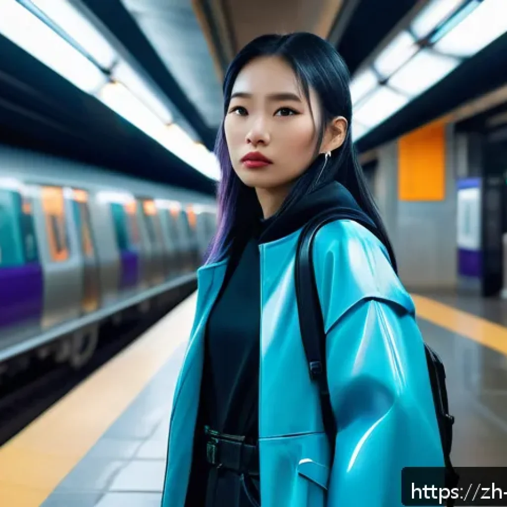 캐릭터디자인 학습에서의 어려움 극복 사례 - A young urban female character with a mysterious vibe, inspired by real-life subway passengers. She ...