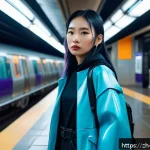 캐릭터디자인 학습에서의 어려움 극복 사례 - A young urban female character with a mysterious vibe, inspired by real-life subway passengers. She ...